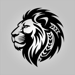 Black Lion Head Vector
