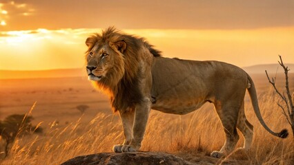 Obraz premium lion in the grass