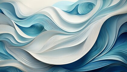 wavy textures abstract waves in white and soft blues forming a flowing layered pattern