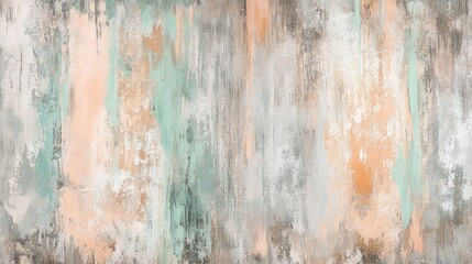 Fototapeta premium Soft watercolor texture in dusty peach and faded turquoise for serene background designs