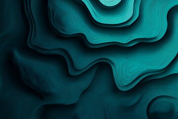 Abstract Topographic Line Pattern on Dark Teal Background with Smooth Curves and Flowing Shapes for Modern Design Projects