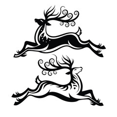 christmas deer silhouette