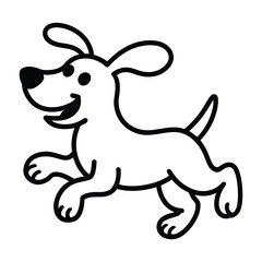 Minimal Line Art Doodle funny, Silhouette, Vector, Icon, Logo, White Background.