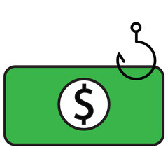 Phishing Money Icon Vector Design