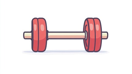 Fototapeta premium Red barbell weightlifting gym fitness exercise