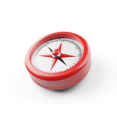 Red compass pointing to a destination.