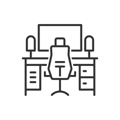 Computer Desk Icon Sign Symbol