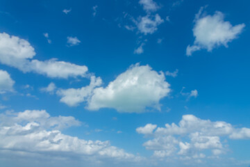 Blue day sky with beautiful white clouds, replacement sky background