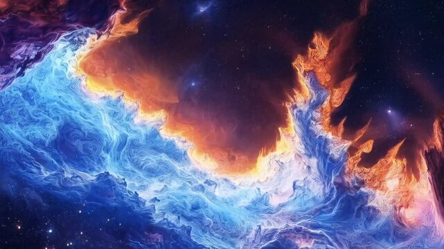 Cosmic Fire Clouds Seamless Looping 4k Time-Lapse Animation Video Background
