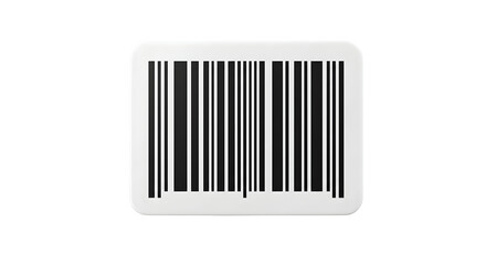 A barcode sticker with vertical black lines on a white background isolated on black surface  transparent background, white background. isolated on transparent background, png, jpeg, jpg,