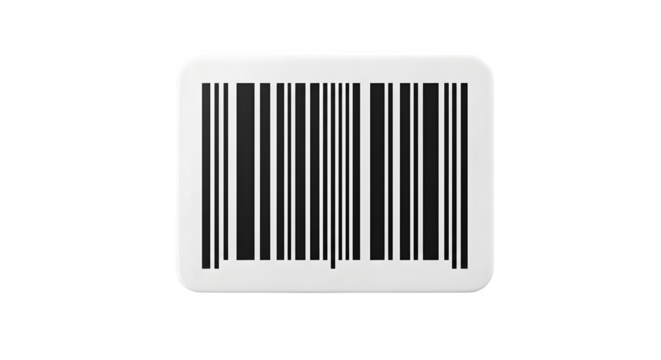A barcode sticker with vertical black lines on a white background isolated on black surface  transparent background, white background. isolated on transparent background, png, jpeg, jpg,
