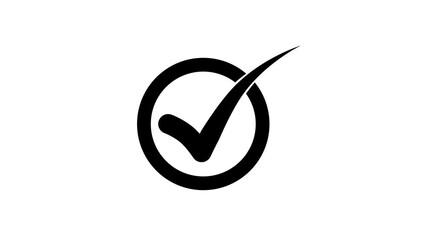 Flat Design Check Mark in Circle Outline Animation