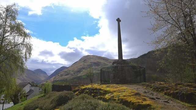 Sunstreak on the Glencoe Massacre Memorial sight, in Scotland.