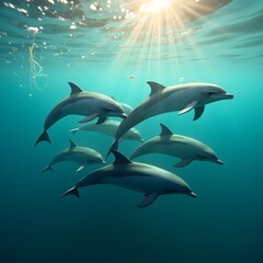 Fototapeta premium dolphin in the water