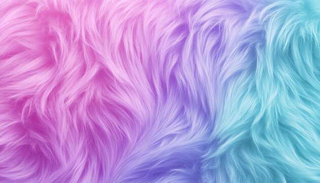 Soft, pastel colored faux fur texture.  A gradient of vibrant, delicate hues of pink, purple, and light blue