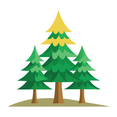 Spruce trees icon set isolated on white background