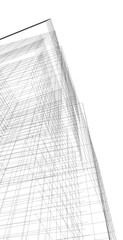Abstract architectural drawing 3d illustration