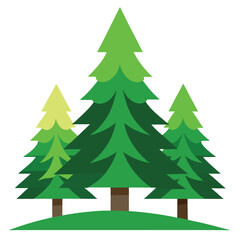 Spruce trees icon set isolated on white background
