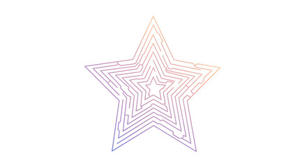 Obraz premium Star Shaped Maze Illustration With Gradient Colors On White Backdrop