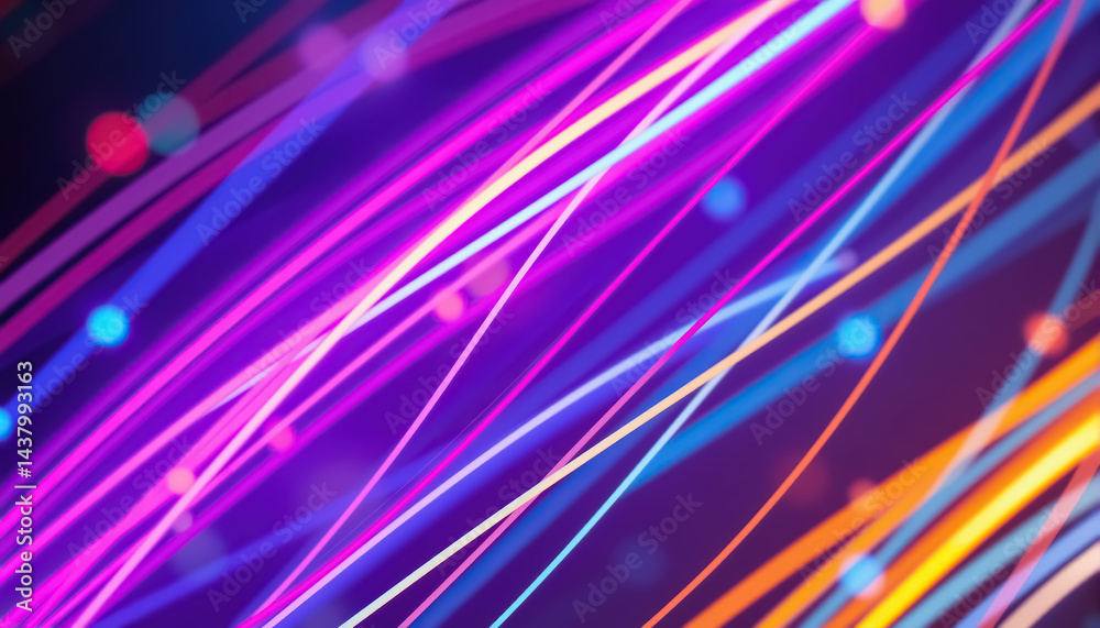 Poster abstract vibrant light streaks cascade across dark background dynamic and colorful composition