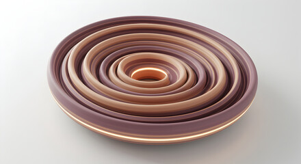 Elegant Round Spiral Design Featuring Muted Tones And Gentle Illumination