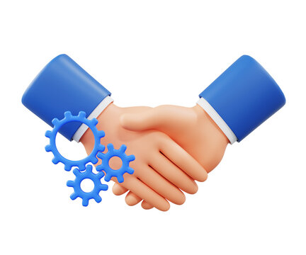 3D Rendering Business contract icon concept