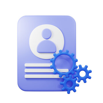 3D rendering Manage profile icon concept