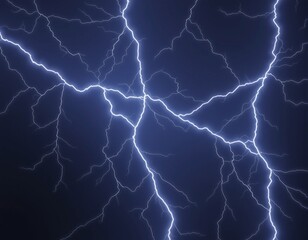 Fototapeta premium dramatic display of nature power bright lightning streaks illuminate dark and ominous sky