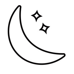 天気　月アイコン　モノクロ