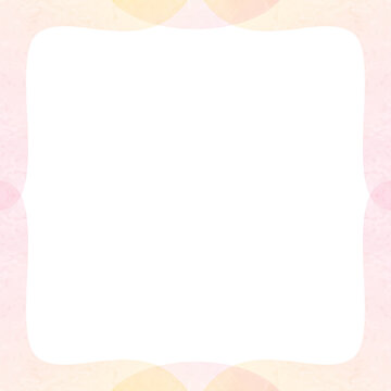 かわいい水彩背景フレームイラスト（正方形・ピンク）