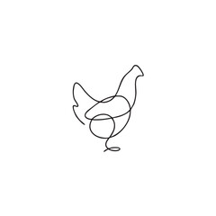 hen one line art illustration