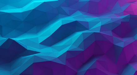 Obraz premium Abstract Polygonal Landscape With Modern Colors In Blue And Purple