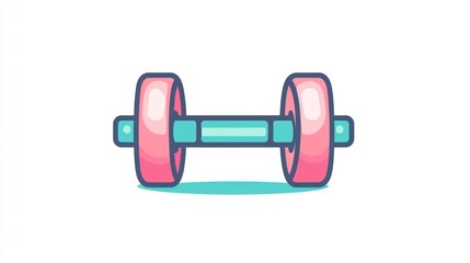 Pink dumbbell, fitness, workout, gym, exercise, health,  illustration, white background