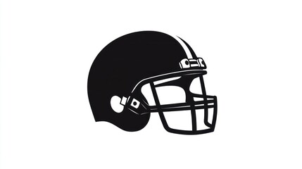 Naklejka premium Football helmet, side view, white background, sport graphic