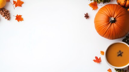 Obraz premium Autumnal Thanksgiving Border