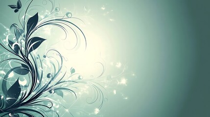 Teal Floral Design Background. (17)