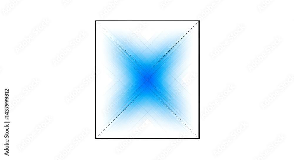 Fototapete azure burst in square frame minimalistic geometric design element