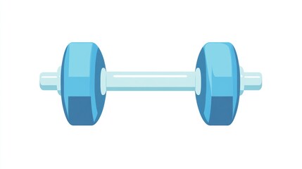 Obraz premium Blue dumbbell isolated on white; fitness, workout