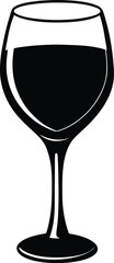 Wine Glass Silhouette White Background