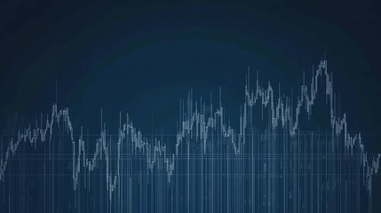 Analyzing Stock Market Chart on Blue Background Finance Data Graph