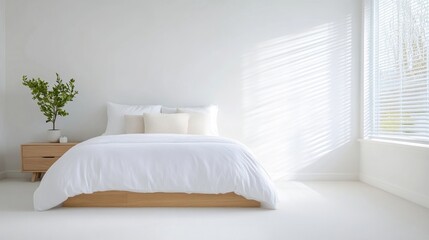 Bright, airy bedroom interior