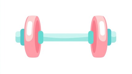 Obraz premium Pink dumbbell isolated, fitness, workout, gym, healthy lifestyle, exercise, weightlifting