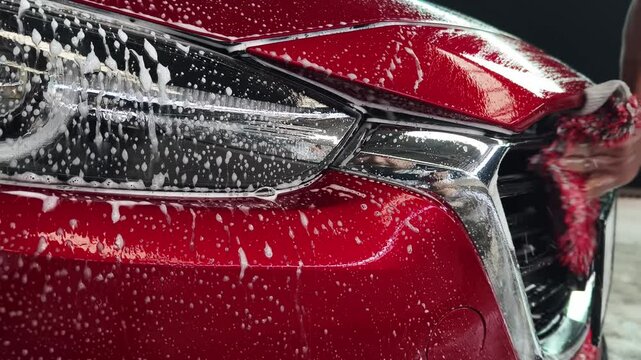 Premium car wash with luxurious foam spray and highpressure techniques for a spotless finish.