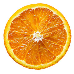 Close up orange slice vibrant color food photography