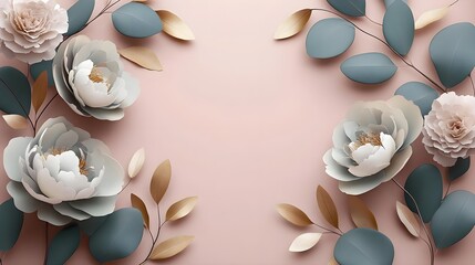 Elegant Autumn Floral Banner with Peonies and Hydrangeas Accents