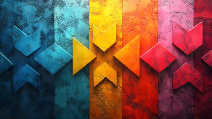 Colorful directional arrows, symbolizing momentum and progress