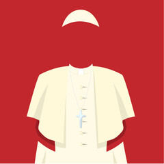 Empty Papal Vestments Vector Illustration - Sede Vacante Concept