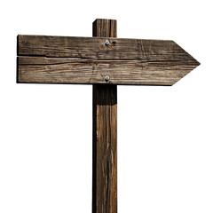 Weathered Wooden Signpost, Generative AI
