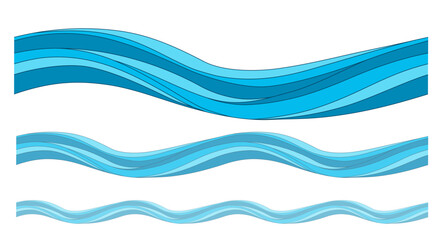 Seamless flowing wave line set – ocean inspired