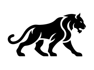 Fototapeta premium Solid Black Background Image , A completely black image with no details or variations of tiger logo design .